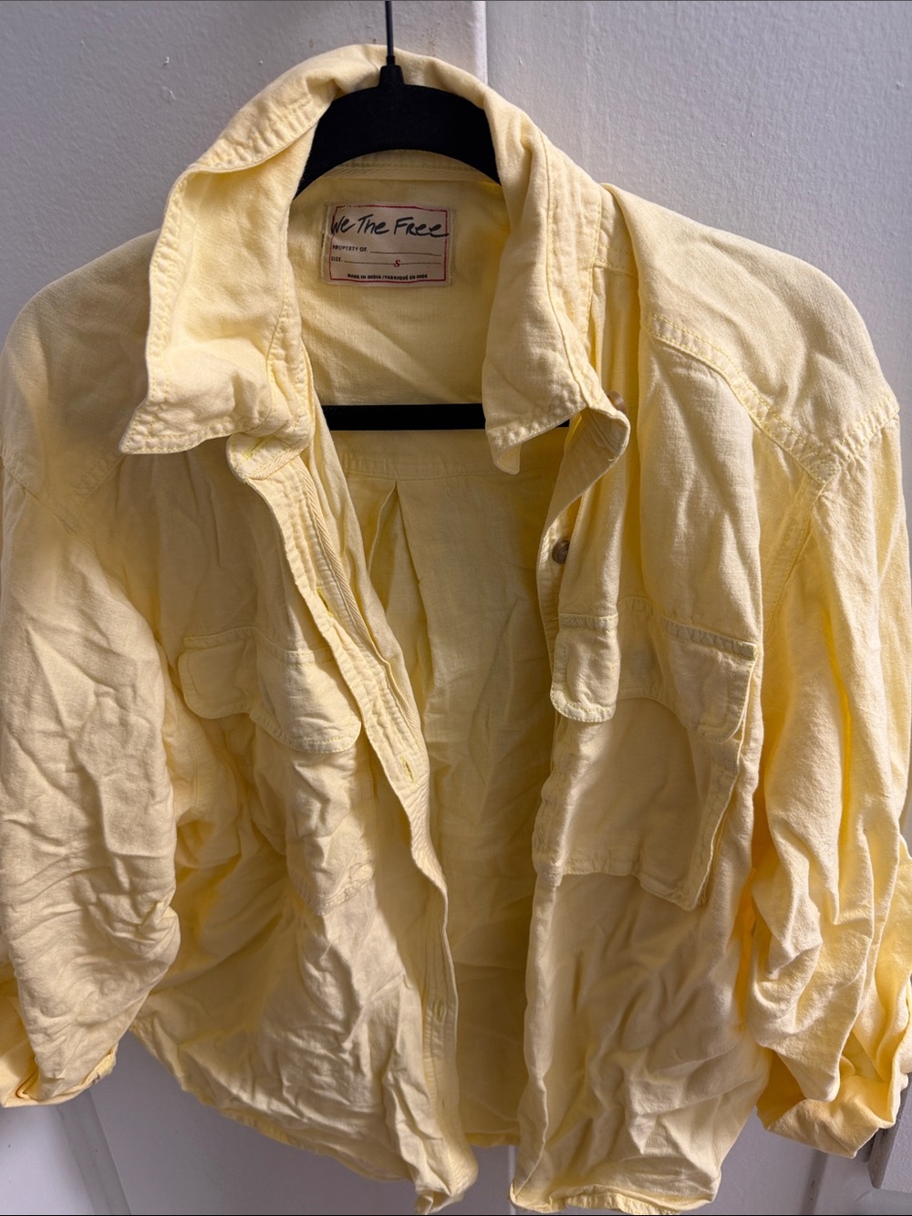 We The Free Pale Yellow Lightweight Overshirt